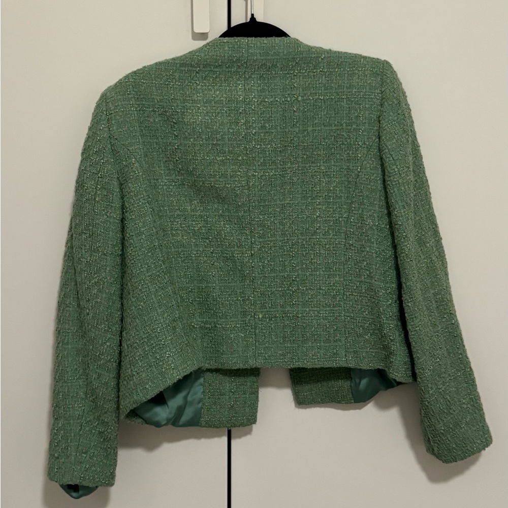 Mango Mint Green Tweed Jacket - image 2